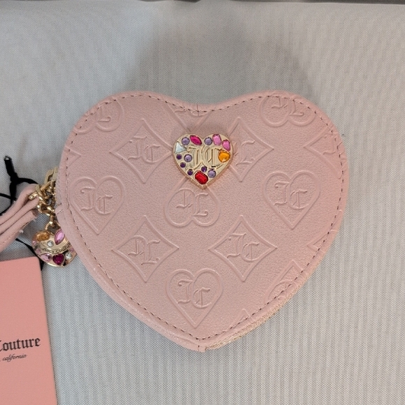 Juicy Couture Handbags - Juicy Couture Pink Clay Heart Coin Pouch Wristlet NWT